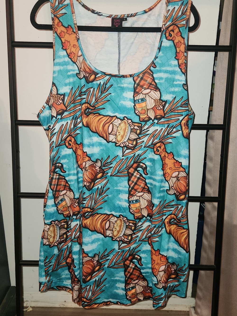 Rebel Raven Gnome Print One-Piece Dress